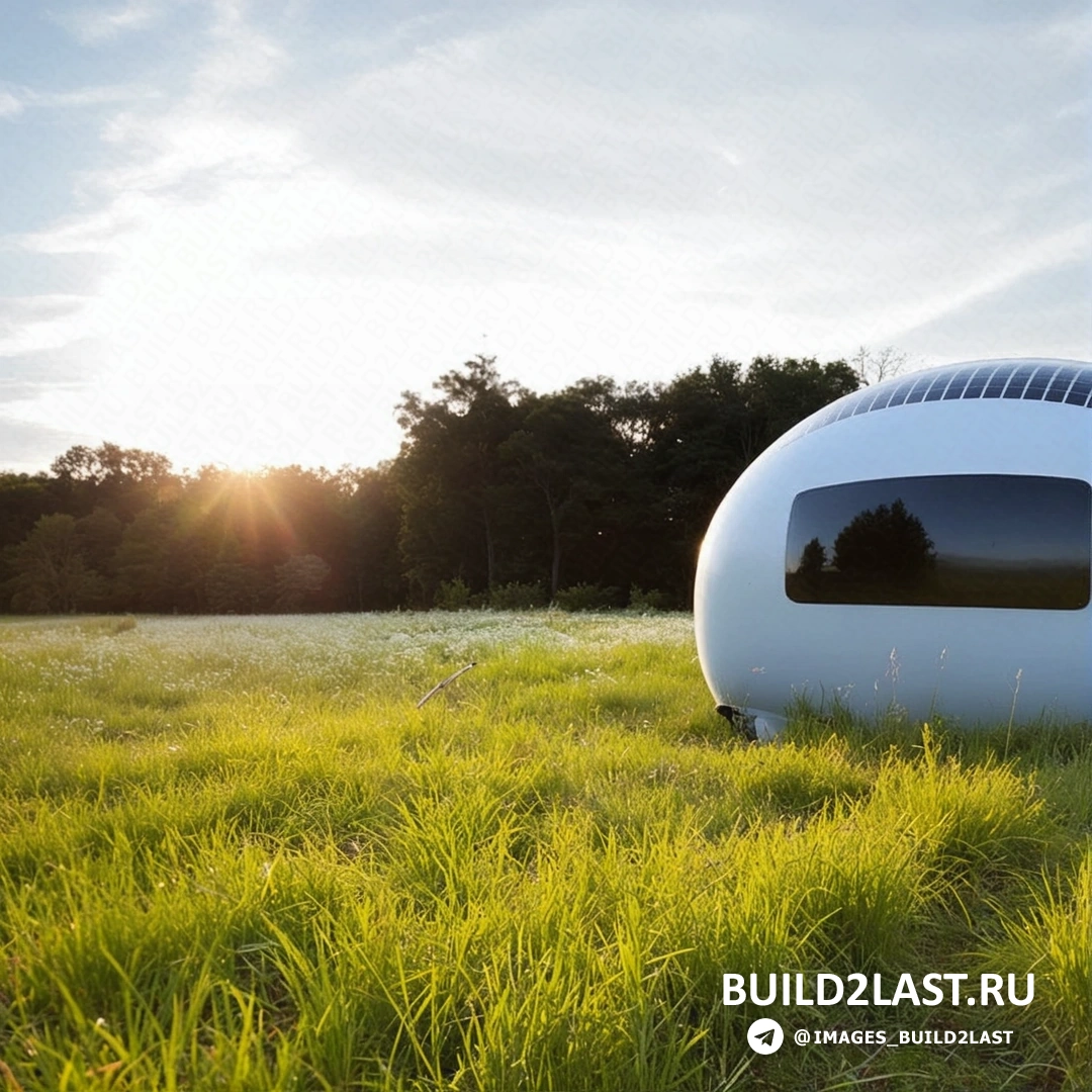 Автономное передвижное жилье Ecocapsule с солнечными панелями на фасаде, идеально сочетающееся с природой