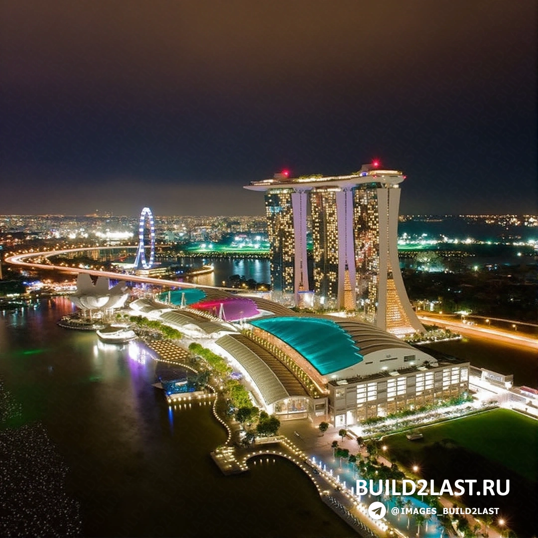 Бассейн на крыше отеля Marina Bay Sands в Сингапуре.