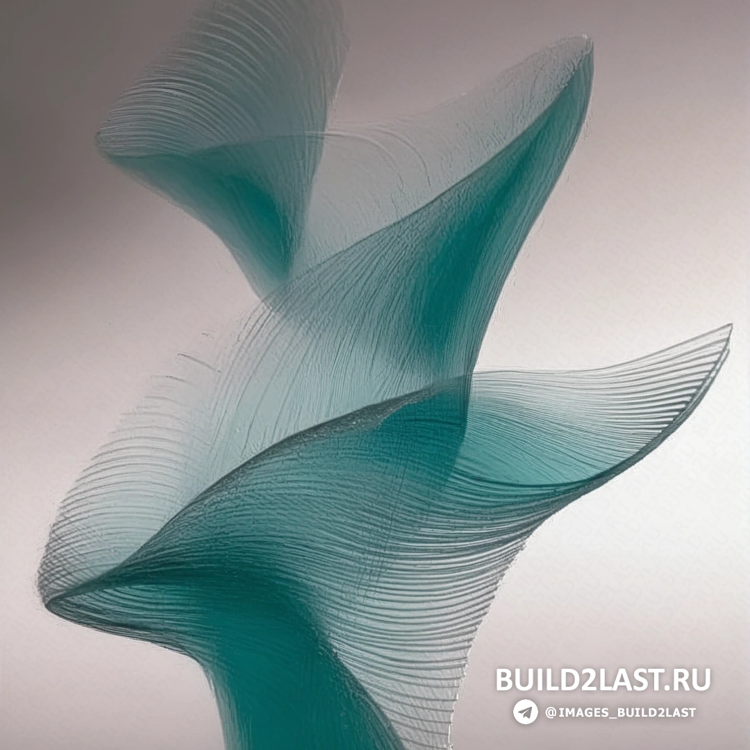 Деталь стеклянной скульптуры, напоминающая листья или цветы в ветреном движении