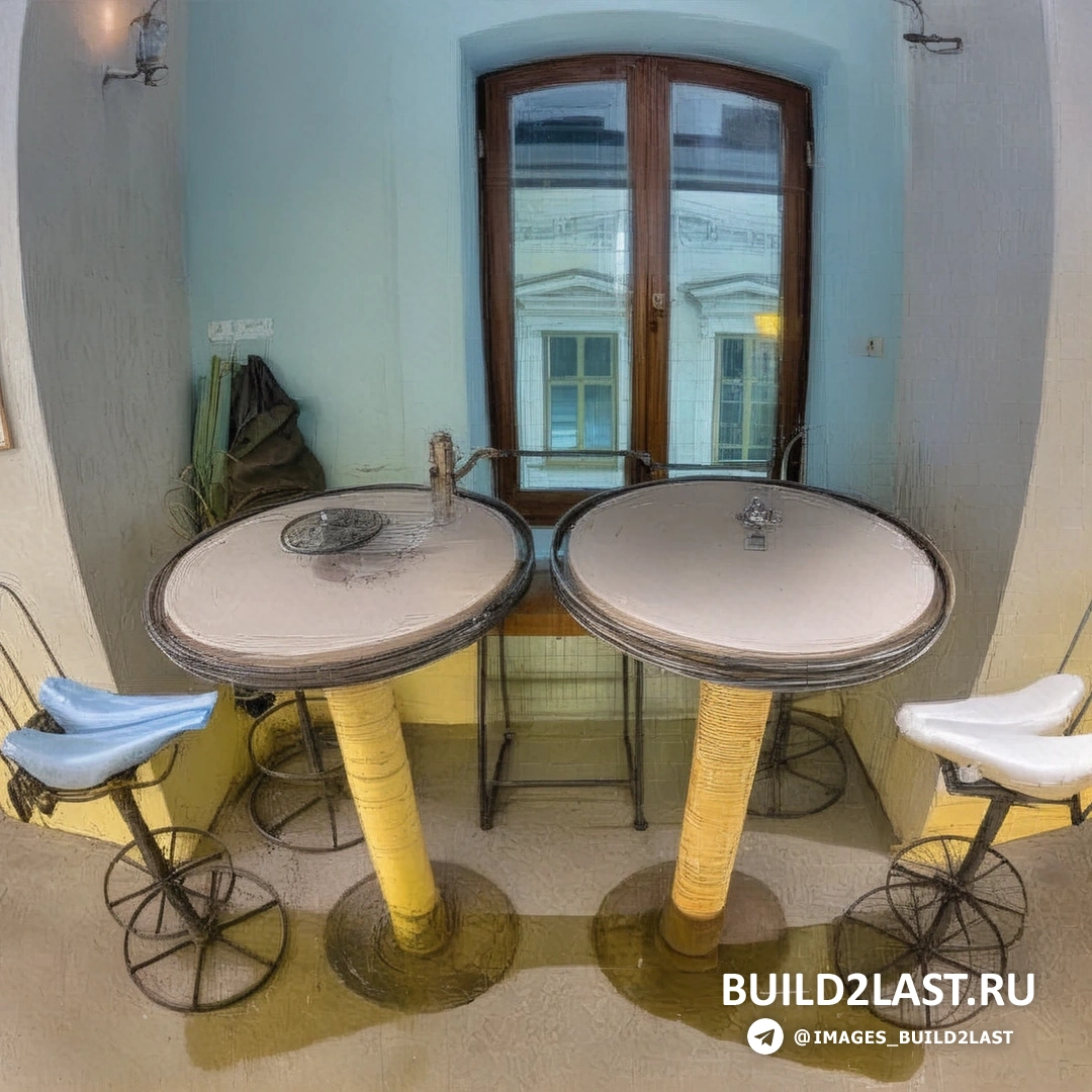 Изображение велосипеда, висящего на стене бара как часть декора.