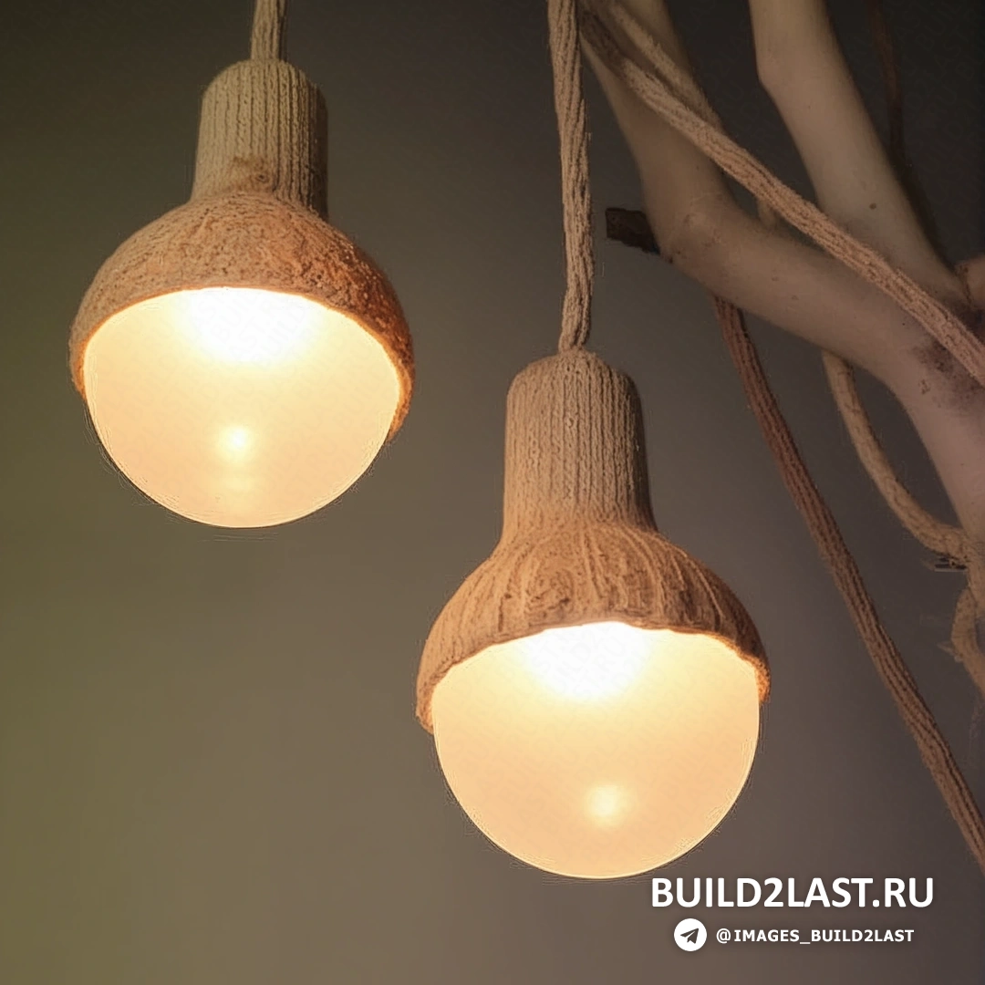 Лампа с абажуром в форме шара, вязаная текстура в крупном плане