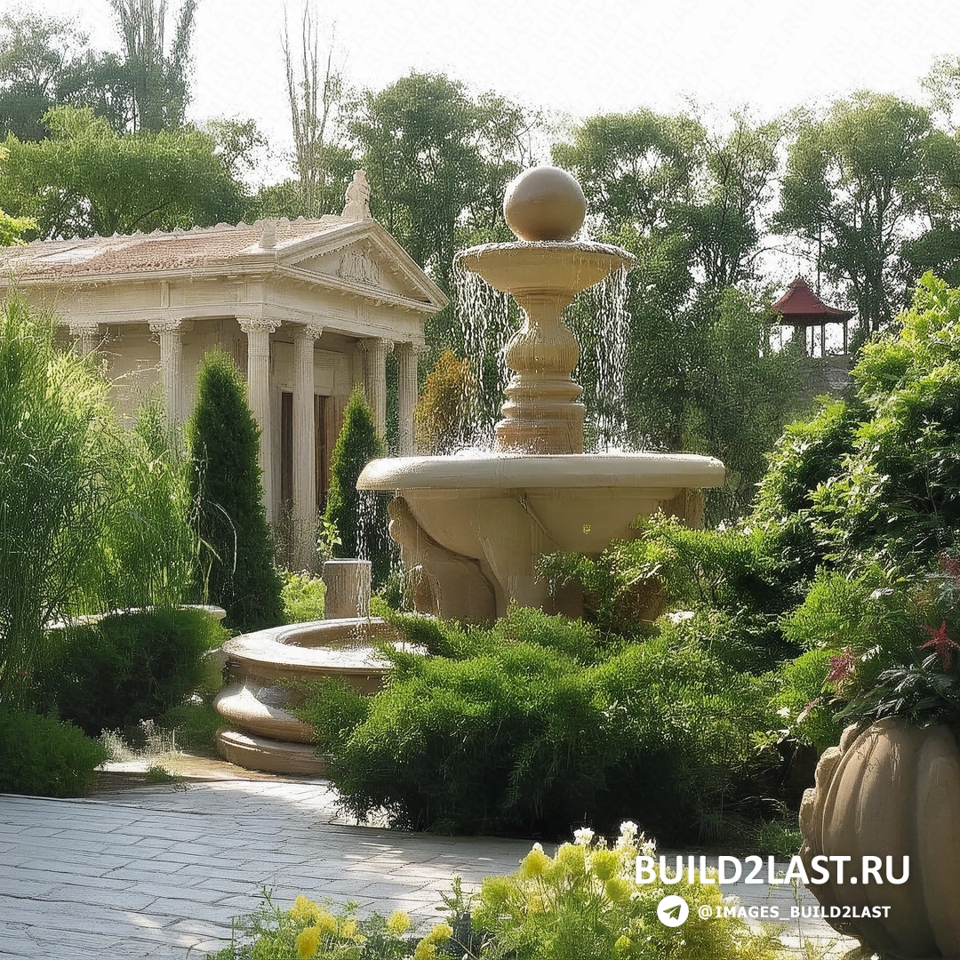 Скульптура в парке, отражающая дух архитектурного стиля