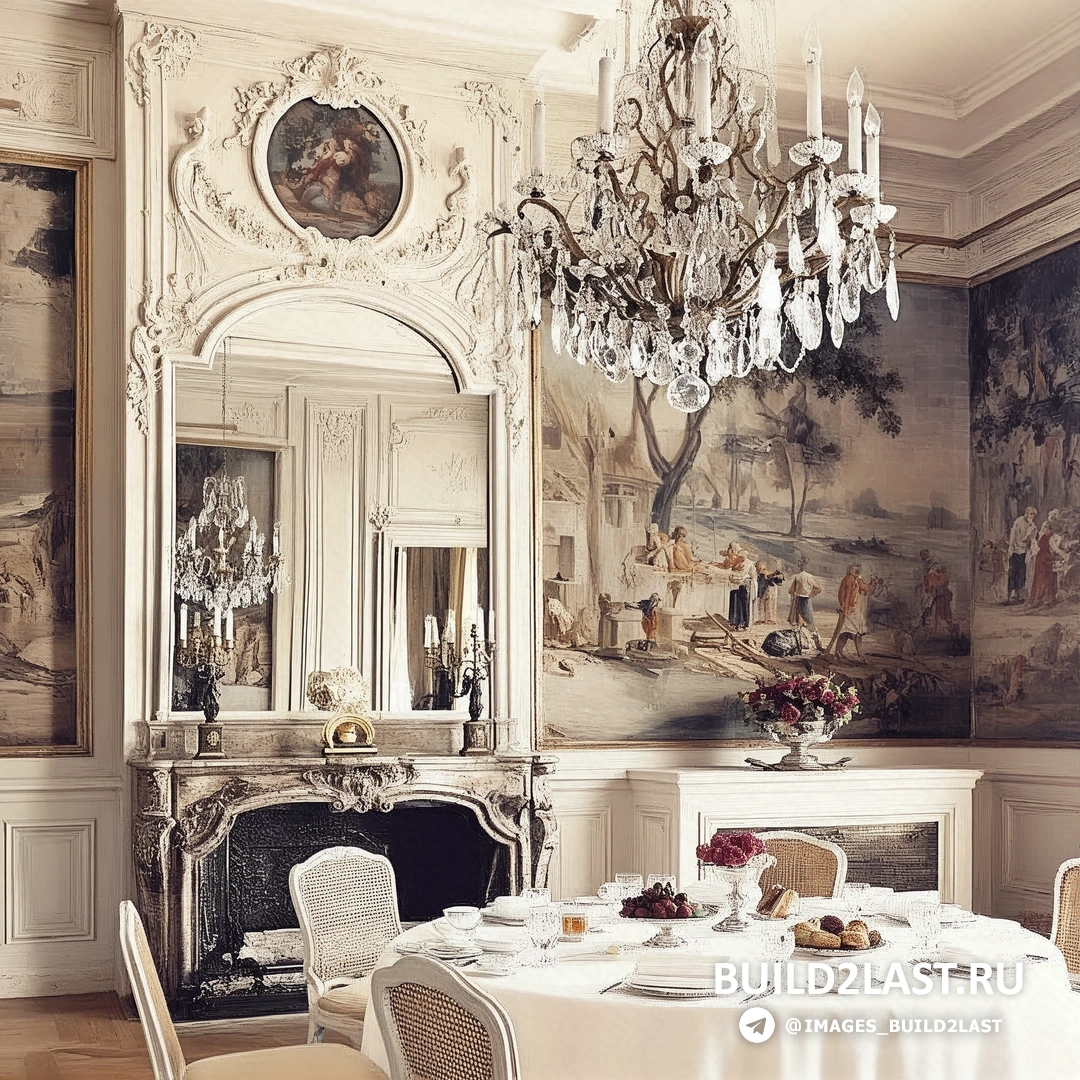 Зона для отдыха с французской мебелью в уютной атмосфере и мягким освещением